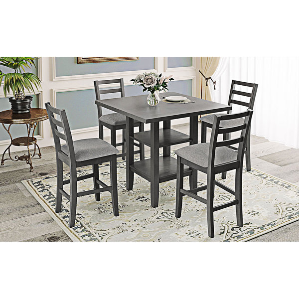 Red Barrel Studio® 5Piece Wooden Counter Height Dining Set With Padded